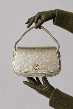 Women's Handbag with Gold Emblem Gold