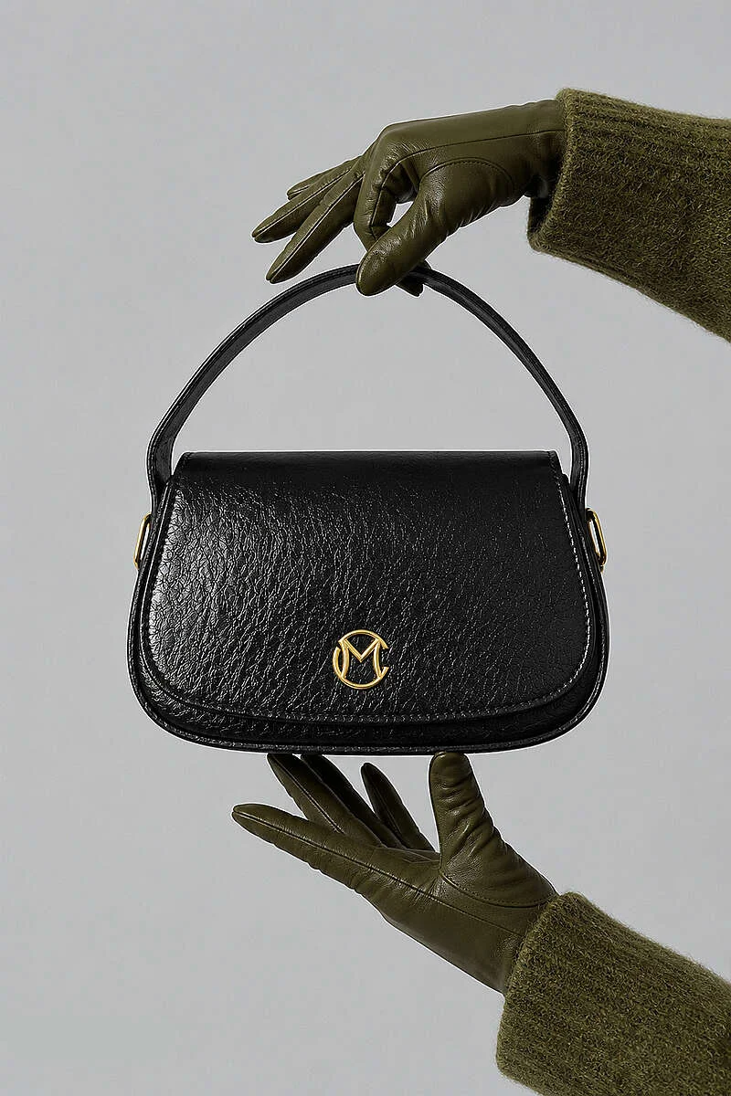 Women's Handbag with Gold Emblem Gold - Image 8