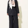 Gold Buttoned Waist Belted Two-Piece Set Navy Blue – Bild 3