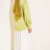 Jacquard Satin Shirt Gold – Image 3