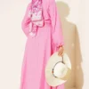 ⁦Buttoned Front Tied Skirt Set Pink⁩ - الصورة ⁦3⁩