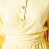 ⁦Buttoned Front Tied Skirt Set Yellow⁩ - الصورة ⁦4⁩