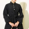 Buttoned Front Tied Skirt Set Black - Afbeelding 2