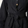 Buttoned Front Tied Skirt Set Black - Afbeelding 4