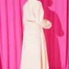 Buttoned Front Tied Skirt Set Salmon - Imagen 3