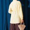 Button-Down Waist Tunic Shirt with Hem Edge Yellow – Bild 3