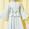 Two-Piece Set with Belted Hem Edge and Gold Buttons in Linen Mint - الصورة 2