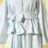 Two-Piece Set with Belted Hem Edge and Gold Buttons in Linen Mint - الصورة 4