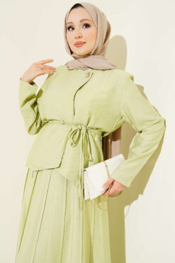 Alternative view of Belted Pleated Skirt Two-Piece Set Hazel
