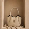 Short Handle Bag with Gold Lock Detail Mink