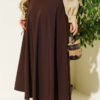 Gold Buckle Belted Mevlana Hem Edge Two-Piece Set Brown - Imagen 3