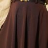 Gold Buckle Belted Mevlana Hem Edge Two-Piece Set Brown - Imagen 4