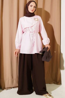 Vue alternative de Cape Tunic with Gold Buckle Pink
