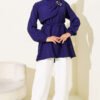 Cape Tunic with Gold Buckle Navy Blue - Imagen 2