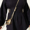 ⁦Gold Buckle Waist-Detail Two-Piece Set Dark Navy⁩ - الصورة ⁦4⁩