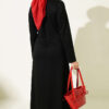 Side Tied Dress with Gold Buckle Black – Image 3