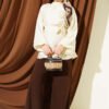 Rose Brooch Self-Belted Tunic Cream - Afbeelding 2