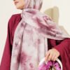 Rose Pattern French Silk Scarf Powder Pink – Image 2
