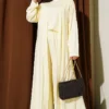 Basic Three-Piece Set with Cardigan Yellow
