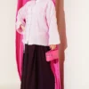 Mandarin Collar Button-Up Shirt Pink - immagine 2