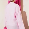 Mandarin Collar Button-Up Shirt Pink - immagine 3