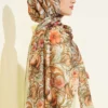 Floral Pattern French Silk Shawl Hazel – Bild 3