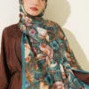 Floral Pattern French Silk Shawl Hazel – Bild 5