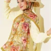 Floral Pattern French Silk Shawl Hazel – Bild 6