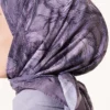 Floral Pattern Bamboo Crinkle Scarf Slate Grey - Image 4