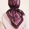 Floral Pattern Bamboo Crinkle Scarf Brown - immagine 3