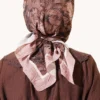Floral Pattern Bamboo Crinkle Scarf Latte - immagine 3