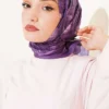 Floral Pattern Bamboo Crinkle Scarf Lilac - Imagen 2
