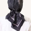 Floral Pattern Bamboo Crinkle Scarf Black - Imagen 3