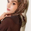 Floral Pattern Bamboo Crinkle Scarf Olive Greenery