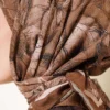 Floral Pattern Bamboo Crinkle Scarf Olive Greenery - Afbeelding 4