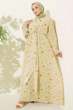 Dress with Front Tie and Gold Buckle Gold