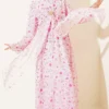 Dress with Front Tie and Gold Buckle Pink