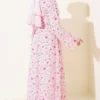Dress with Front Tie and Gold Buckle Pink - immagine 3