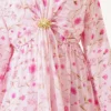 Dress with Front Tie and Gold Buckle Pink - immagine 4