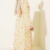 Dress with Front Tie and Gold Buckle Yellow - Image 3