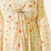 Dress with Front Tie and Gold Buckle Yellow - Image 4