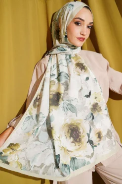 Alternative view of Floral Patterned Soft Shawl Hazel