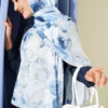 Floral Patterned Soft Shawl Baby Blue