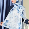 Floral Patterned Soft Shawl Baby Blue – Image 2
