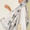 Floral Patterned Soft Shawl Grey