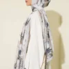 Floral Patterned Soft Shawl Grey – Bild 3