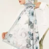 Floral Patterned Soft Shawl Mint