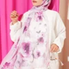 Floral Patterned Soft Shawl Pink
