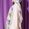 Floral Patterned Soft Shawl Aqua Green - الصورة 3