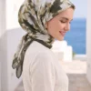 Floral Scarf Series Khaki - Image 2